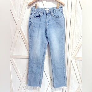RE_L High Waist Straight Leg Raw Hem Jeans Size‎ S